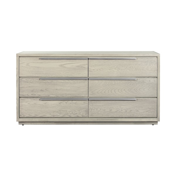 Armen Living Abbey 6 Drawer Dresser in Gray Oak Wood LCAJDRGR - main